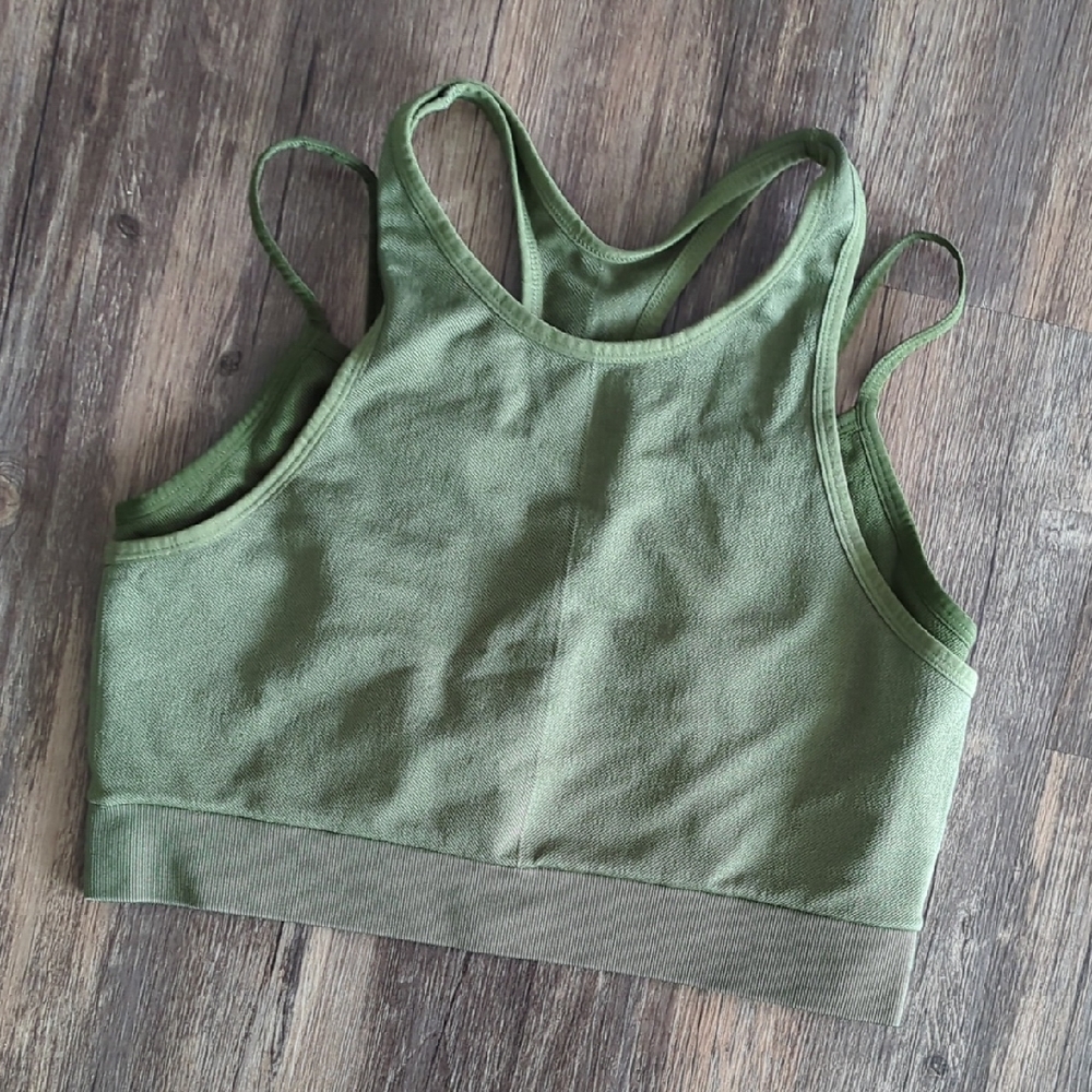 Green Sports Bra Double Lined